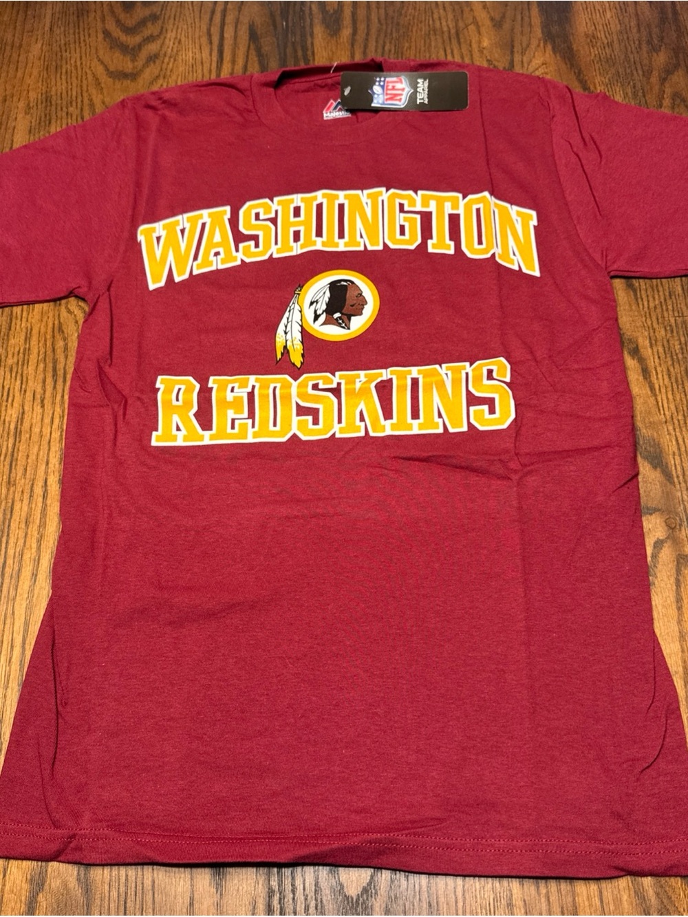 Majestic Burgundy Washington Redskins Kids Tee with Yellow & White Logo